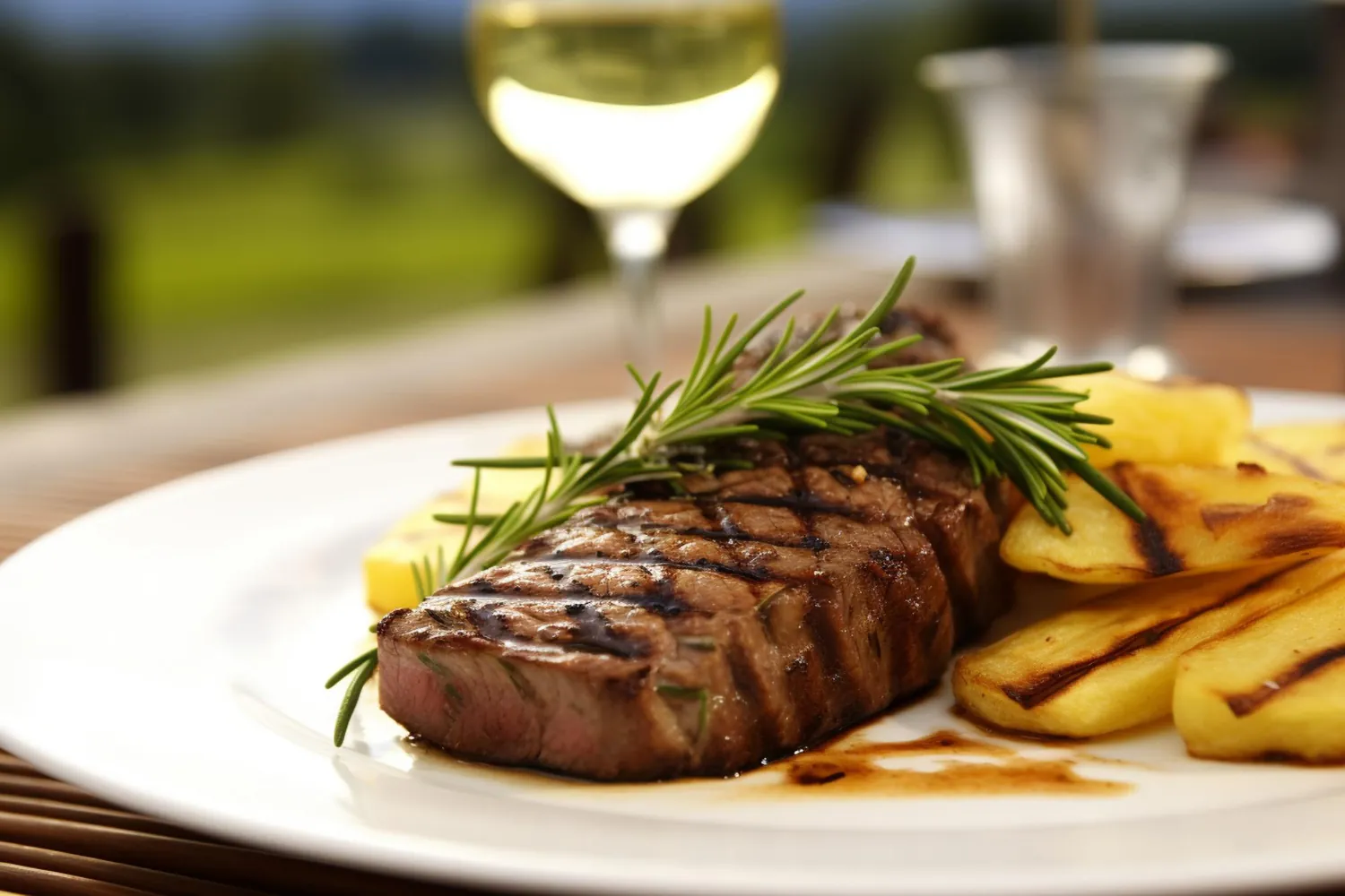 Steak mit Kräuterbutter & Pommes